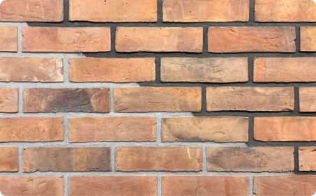 Water struck red multi face brick